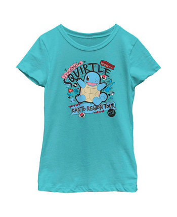 Girl's Pokemon Squirtle Kanto Tour  Child T-Shirt Nintendo