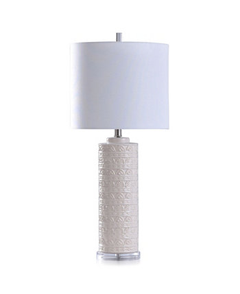 Переходная текстурированная керамическая цилиндрическая настольная лампа StyleCraft