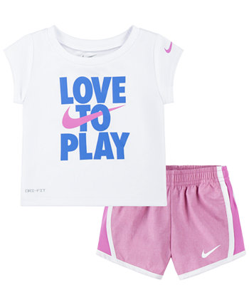 Детский комплект одежды Nike для девочек Dri-FIT Tee и Printed Shorts Nike