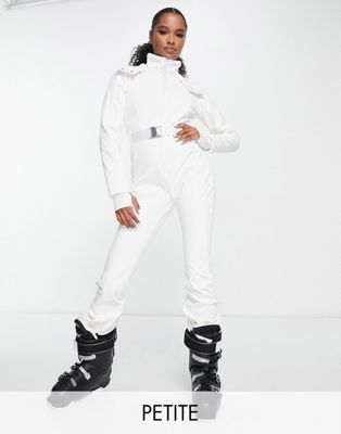 Лыжный костюм ASOS 4505 Petite с поясом, узкими штанинами и капюшоном из искусственного меха ASOS 4505