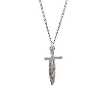 Ожерелье из стерлингового серебра с перьями и крестом Emanuele Bicocchi