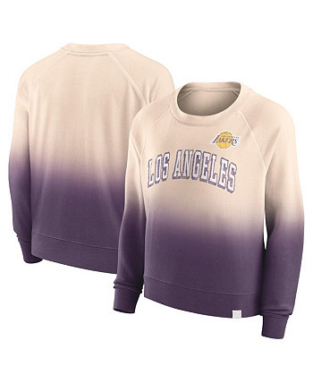 Женский светло-коричневый, фиолетовый рваный пуловер с капюшоном Los Angeles Lakers Lounge Arch реглан Fanatics