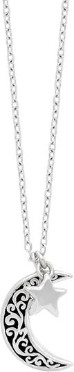 Серебряное ожерелье с подвеской в виде луны и звезды Lois Hill