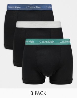 Calvin Klein ASOS Exclusive 3-pack of boxer briefs with contrast waistbands in black Calvin Klein