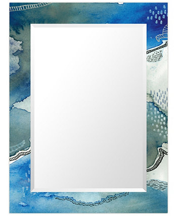 Прямоугольное зеркало Subtle Blues на свободно плавающем закаленном художественном стекле со скошенной кромкой, 40 x 30 дюймов Empire Art Direct