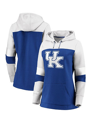 Women's Royal Kentucky Wildcats Plus Size Color-Block Pullover Hoodie Profile
