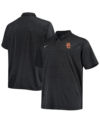 Мужская рубашка-поло USC Trojans Big and Tall Performance черного цвета с меланжевым покрытием Nike