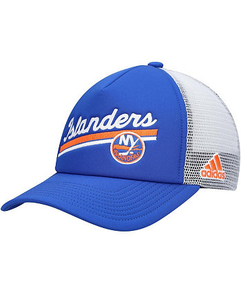 Женская королевская белая шляпа Snapback из пеноматериала New York Islanders Adidas