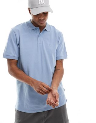 Wrangler short sleeve polo shirt in blue Wrangler