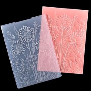 DDOUJOY 3D Flowers Daisy Leaves Background Plastic Embossing Folders for Card Making Scrapbooking and Other Paper Crafts 4032101 DDOUJOY