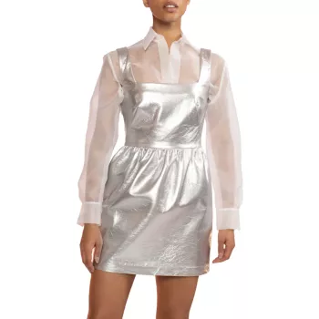 Мини-платье из металлизированной искусственной кожи Cynthia Rowley