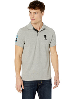 Облегающая футболка-поло Big Horse с полосатым воротником U.S. POLO ASSN.