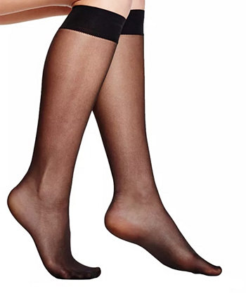 Women's Sheer Two Pair Pack Knee Socks Stems