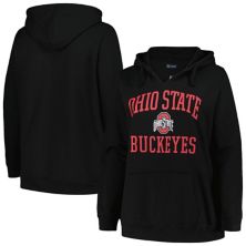 Женский пуловер Champion Black Ohio State Buckeyes размера плюс с вырезом в форме сердца и души Champion
