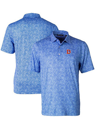 Men's Blue Denver Broncos Throwback Logo Pike Constellation Stretch Polo Cutter & Buck