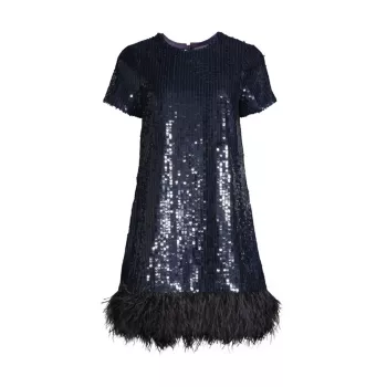 Мини-платье Marullo с блестками и перьями Likely