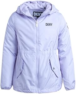 DKNY Girls' Jacket - Lightweight Polar Fleece Lined Anorak Jacket - Weather Resistant Coat for Girls (4-16) DKNY