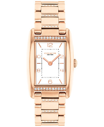 Women's Reese Rose Gold-Tone Stainless Steel Crystal Watch 24mm COACH