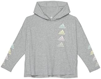 adidas Girls' Long Sleeve Hooded Graphic Tee Adidas