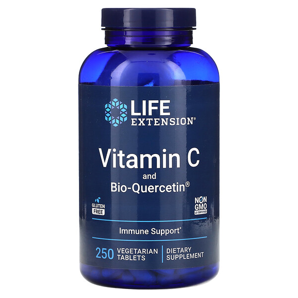 Витамин С и биокверцетин, 250 вегетарианских таблеток Life Extension
