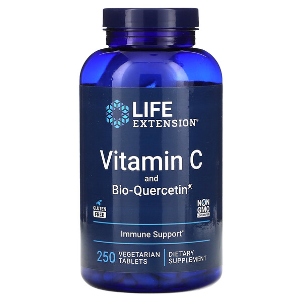 Vitamin C and Bio-Quercetin, 250 Vegetarian Tablets (Вегетарианские таблетки) Life Extension