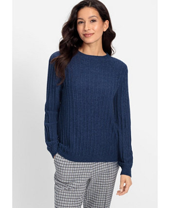 Women's Solid Boat Neck Rib Knit Sweater Olsen