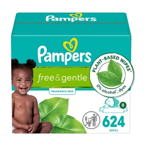 Free & Gentle Baby Wipes, 8-Pack 624 Wipes Pampers