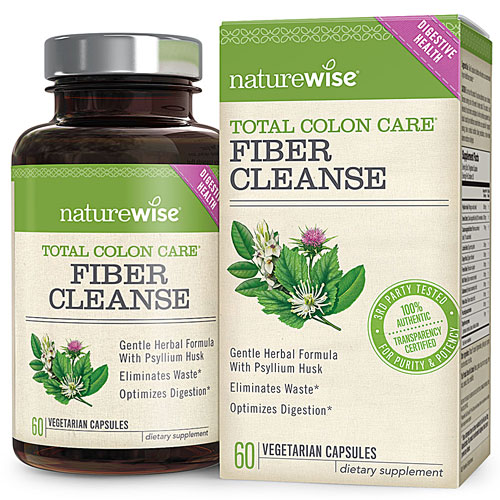 Naturewise Total Colon Care® Fiber Cleanse — 60 вегетарианских капсул NatureWise