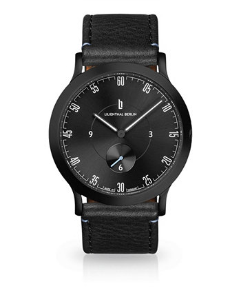 L1 All Black Кожаные часы 37 мм Lilienthal Berlin