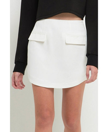 Women's Curved Opening Mini Skirt Grey Lab