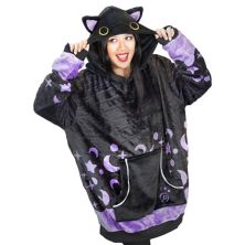 Unisex Black Cat Snugible Blanket Hoodie & Pillow Plushible
