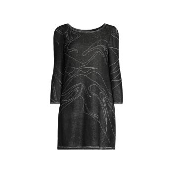 Abstract Swirl Sparkle Soft Knit Tunic Misook