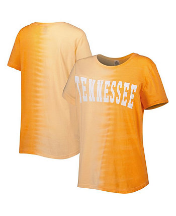Женская футболка Tennessee Orange с эффектом потертости Tennessee Volunteers Find Your Groove, раскрашенная краской Gameday Couture