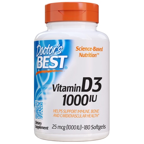 Витамин D3 - 1000 МЕ - 180 мягких капсул - Doctor's Best Doctor's Best