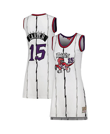 Women's Vince Carter White Toronto Raptors 1998 Hardwood Classics Name and Number Player Jersey Dress Mitchell & Ness
