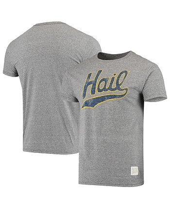 Мужская оригинальная серая рваная футболка Michigan Wolverines Vintage-Like Hail Tri-Blend Retro Brand