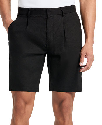 Men's Solid Pleated 8" Performance Shorts Kenneth Cole