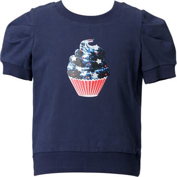 Kids' Cupcake Short Puff Sleeve French Terry Sweater Truly Me