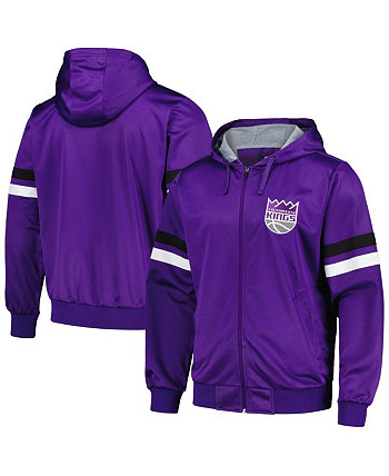 Мужская фиолетовая куртка с капюшоном Sacramento Kings Contender на молнии во всю длину G-III Sports