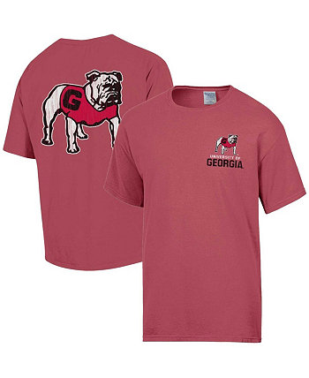 Мужская красная рваная футболка с винтажным логотипом Georgia Bulldogs Comfortwash