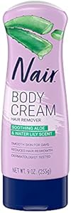 Nair Hair Removal Body Cream With Aloe and Water Lily, Leg and Body Hair Remover, 9 Oz Bottle Nair