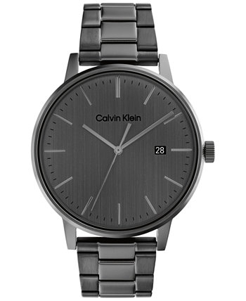 Мужские часы-браслет из нержавеющей стали серого тона 43 мм Calvin Klein
