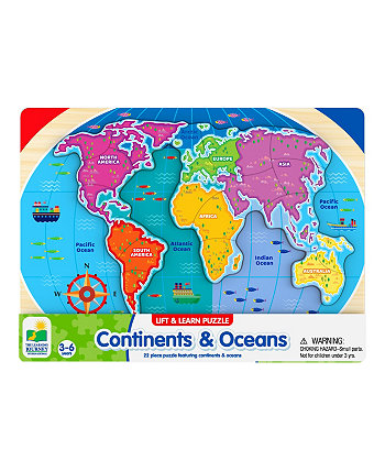 Lift Learn Continents Oceans Набор пазлов из 22 предметов The Learning Journey