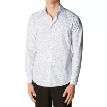 Slim-Fit Dot Cotton-Tencel&#8482; Рубашка Eton