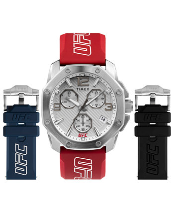 Подарочный набор мужских кварцевых часов UFC Icon Red Silicone 45 мм с ремешком Timex