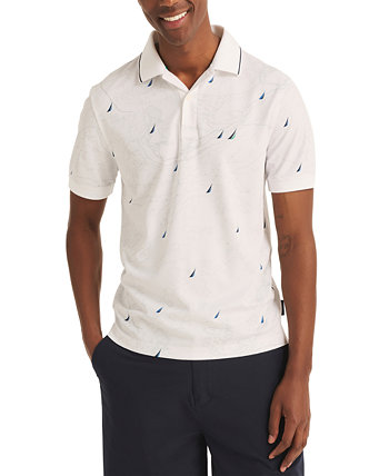 Men's Navtech Short-Sleeve Printed Button Polo Shirt Nautica