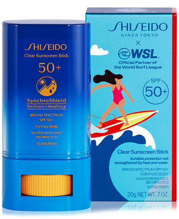 Limited-Edition World Surf League Clear Sunscreen Stick SPF 50+, 20 g Shiseido
