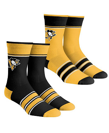 Молодежные носки для мальчиков и девочек Pittsburgh Penguins, комплект из 2 носков в несколько полосок Team Crew Rock 'Em