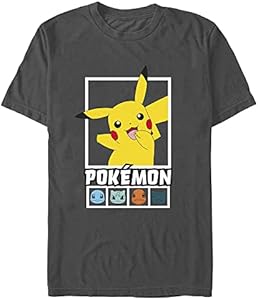 Pokemon Squares Team Young Men's Short Sleeve Tee Shirt Pokemon