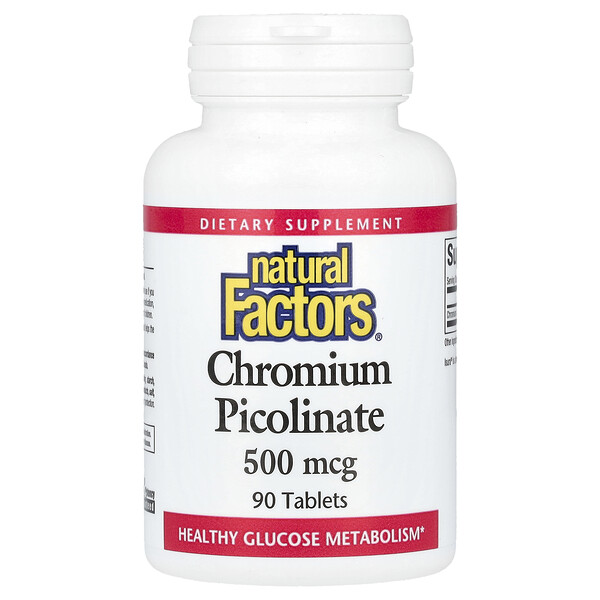 Хром пиколинат - 500 мкг - 90 таблеток - Natural Factors Natural Factors